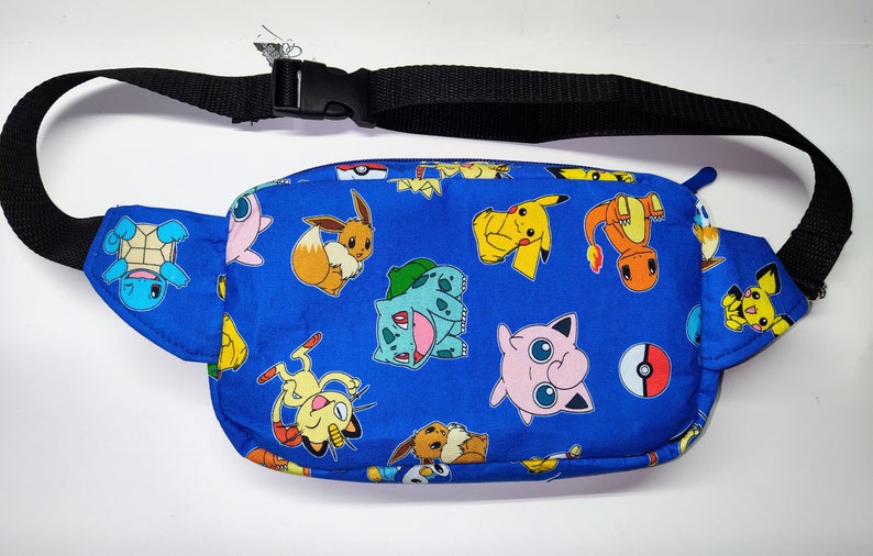 Blue character-print fanny pack