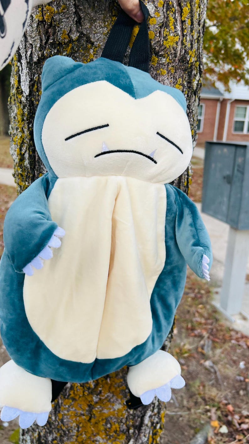 Snorlax plush backpack alternate front view