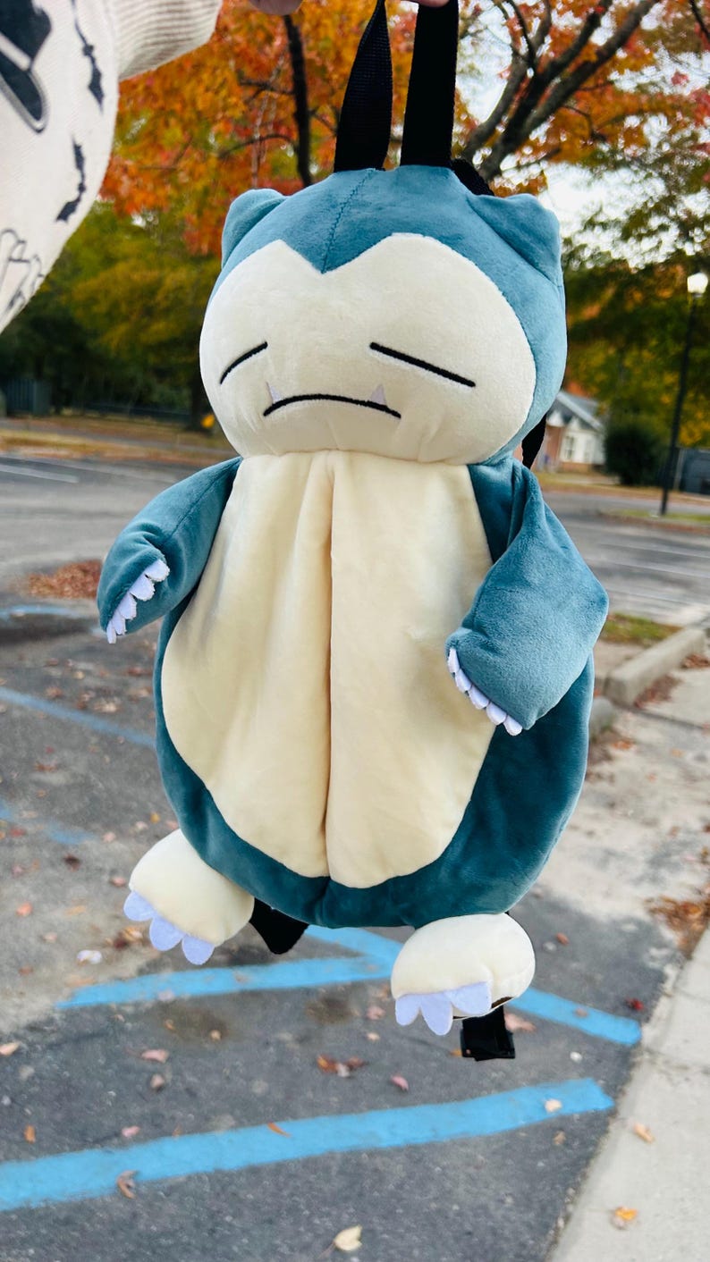 Snorlax plush backpack full character view