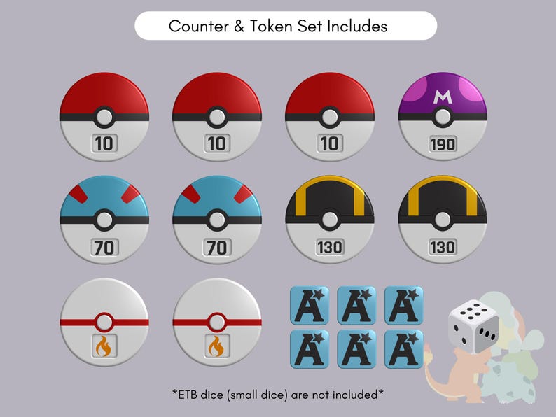 TCG Damage Counter & Token Set product photograph