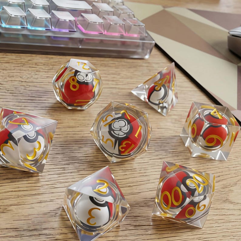 Seven-Piece Resin Dice Set