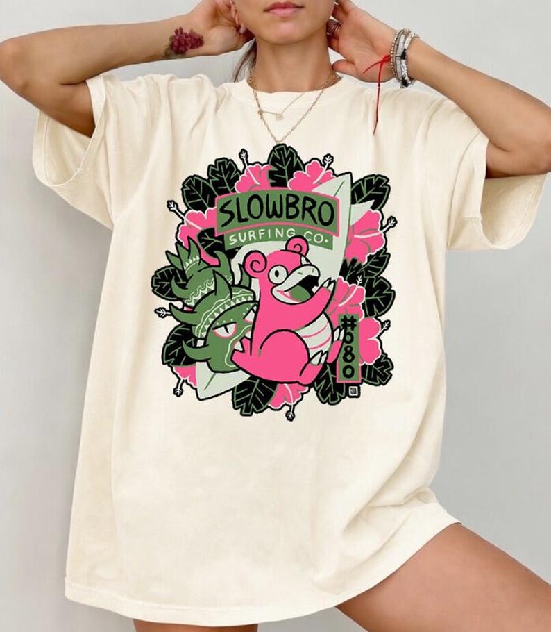 Slowbro Surfing Comfort Colors Shirt product photograph
