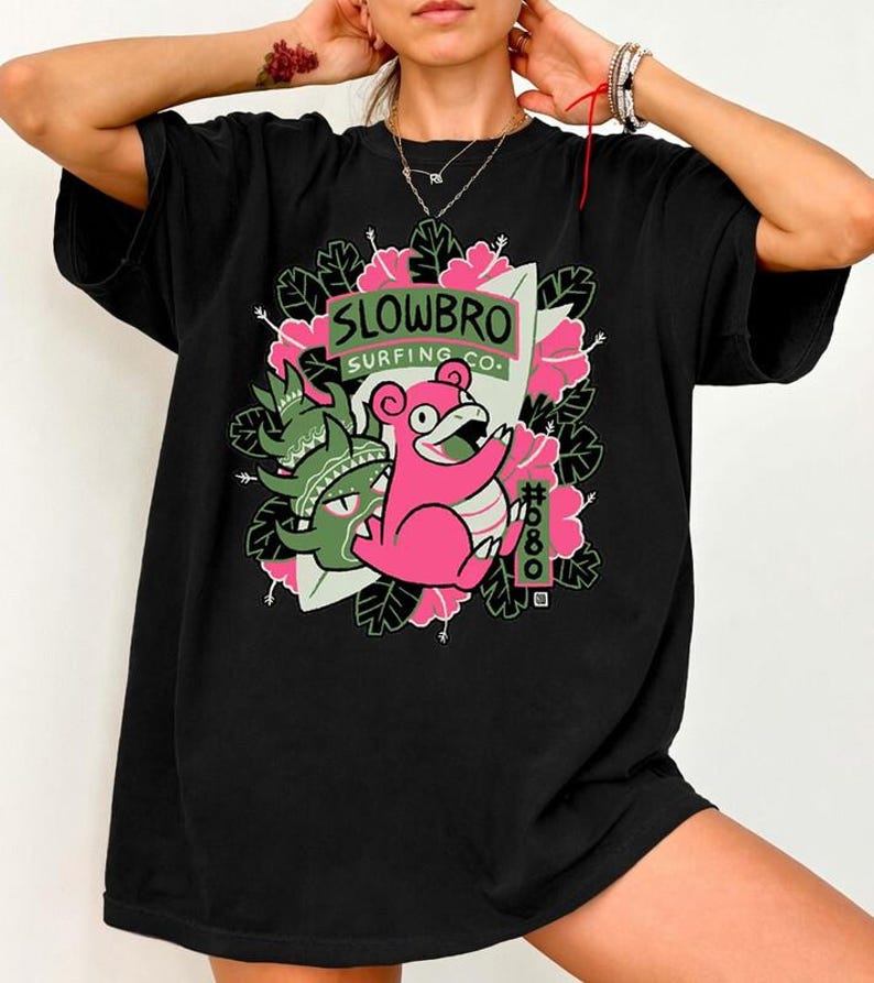 Slowbro Surfing Comfort Colors Shirt product photograph