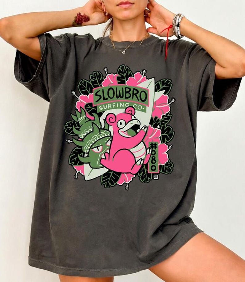 Slowbro Surfing Comfort Colors Shirt product photograph